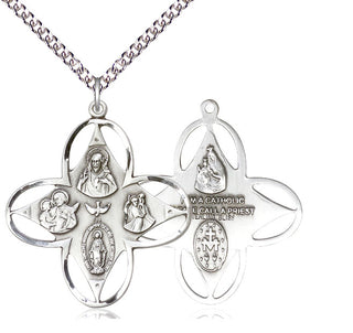 Sterling Silver 5-Way Medal Catholic Jewelry