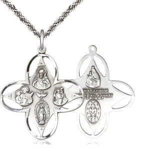 Sterling Silver 5-Way Medal Catholic Jewelry