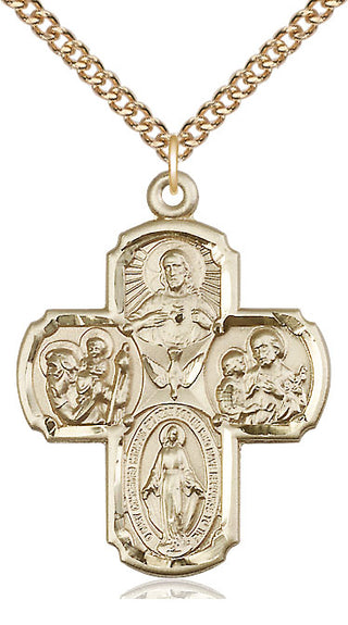 14kt Gold Filled 5-Way Medal Catholic Jewelry
