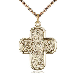 14kt Gold Filled 5-Way Medal Catholic Jewelry