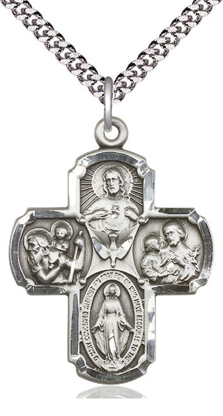 Pewter 5-Way Medal Catholic Jewelry