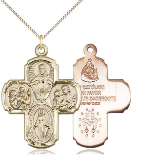 14kt Gold Filled 5-Way Medal Catholic Jewelry
