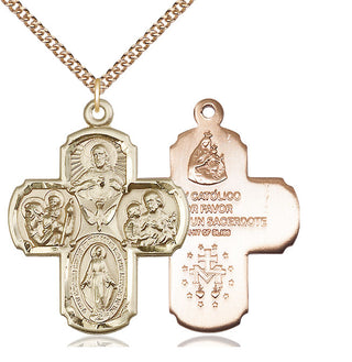 14kt Gold Filled 5-Way Medal Catholic Jewelry