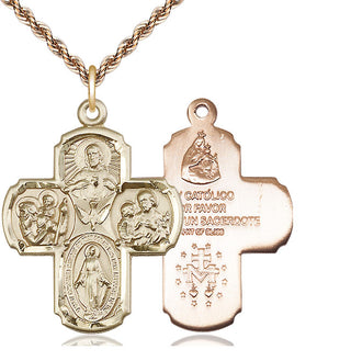 14kt Gold Filled 5-Way Medal Catholic Jewelry