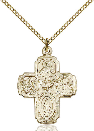 14kt Gold Filled 5-Way Medal Religious Jewelry