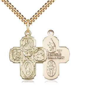 14kt Gold Filled 5-Way Medal Religious Jewelry