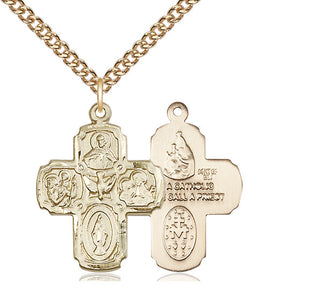 14kt Gold Filled 5-Way Medal Religious Jewelry