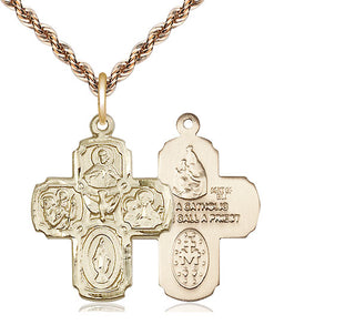 14kt Gold Filled 5-Way Medal Religious Jewelry