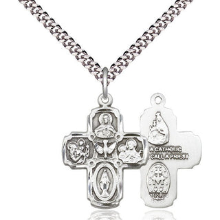 Pewter 5-Way Medal Religious Jewelry