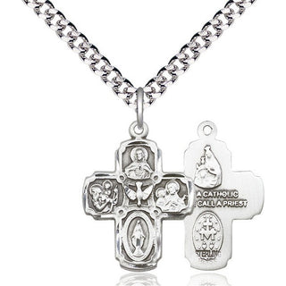 Pewter 5-Way Medal Religious Jewelry