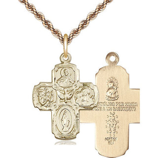 14kt Gold Filled 5-Way Medal Religious Jewelry