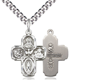 Sterling Silver 5-Way Medal Religious Jewelry