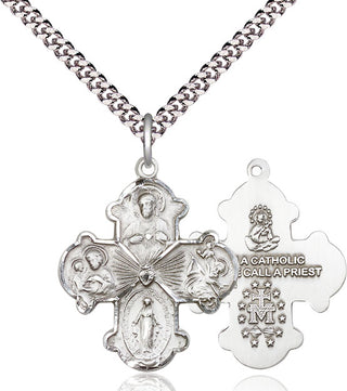 Pewter 4-Way Medal Catholic Jewelry