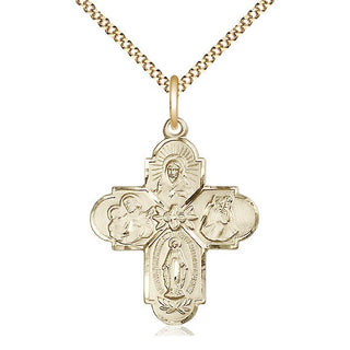 14kt Gold Filled 4-Way Medal Catholic Jewelry