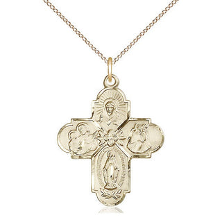 14kt Gold Filled 4-Way Medal Catholic Jewelry