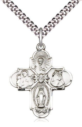 Pewter 4-Way Medal Catholic Jewelry