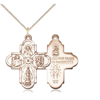 14kt Gold Filled 4-Way Medal Catholic Jewelry