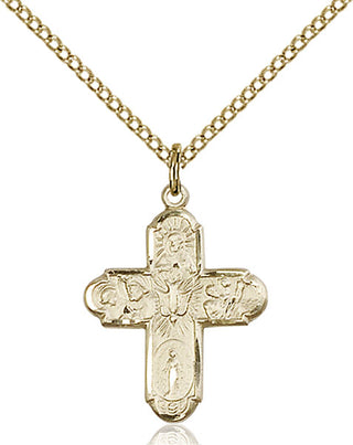 14kt Gold Filled 5-Way Medal Religious Jewelry