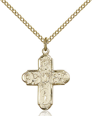 14kt Gold Filled 5-Way Medal Religious Jewelry
