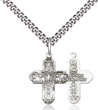Pewter 5-Way Medal Religious Jewelry