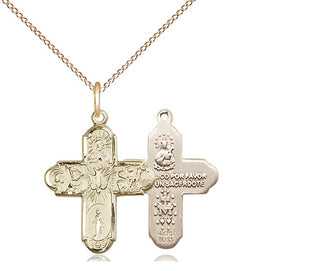 14kt Gold Filled 5-Way Medal Religious Jewelry