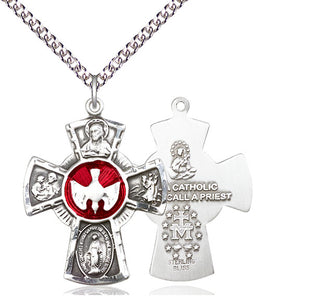 Sterling Silver 5-Way Medal Catholic Jewelry