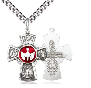 Sterling Silver 5-Way Medal Catholic Jewelry