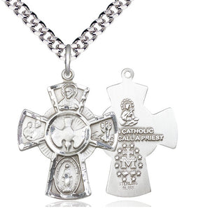Sterling Silver 5-Way Medal Catholic Jewelry