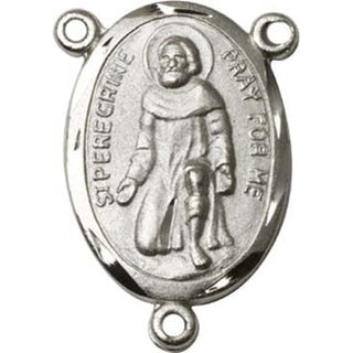 Silver Plate Saint Peregrine Rosary Center Rosary Center