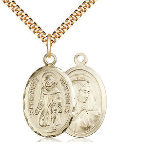 14kt Gold Filled Saint Peregrine Medal Catholic Jewelry