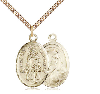 14kt Gold Filled Saint Peregrine Medal Catholic Jewelry