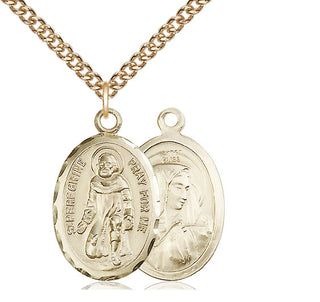 14kt Gold Filled Saint Peregrine Medal Catholic Jewelry