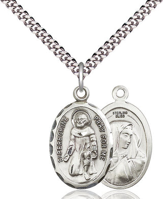 Pewter Saint Peregrine Medal Catholic Jewelry