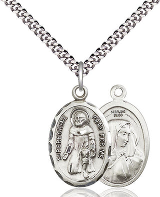 Pewter Saint Peregrine Medal Catholic Jewelry