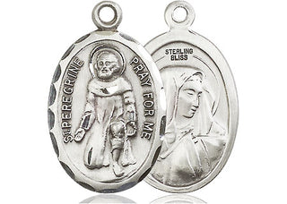 Sterling Silver Saint Peregrine Medal Catholic Jewelry