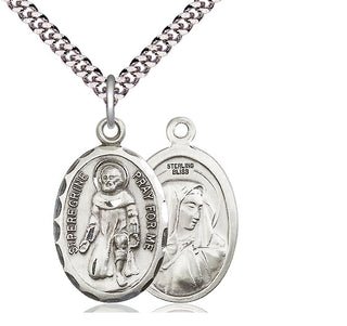 Sterling Silver Saint Peregrine Medal Catholic Jewelry
