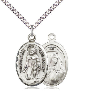 Sterling Silver Saint Peregrine Medal Catholic Jewelry