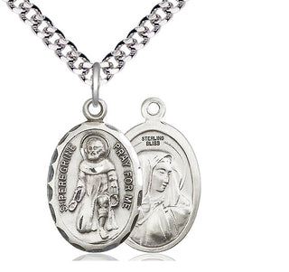 Sterling Silver Saint Peregrine Medal Catholic Jewelry