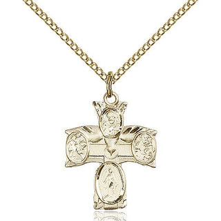 14kt Gold Filled 5-Way Medal Religious Jewelry