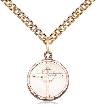 14kt Gold Filled Episcopal Cross Medal Religious and Catholic Jewelry