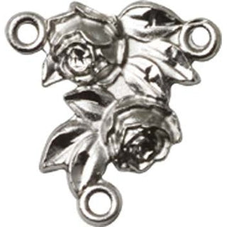 Silver Plate Rose Rosary Center Rosary Center