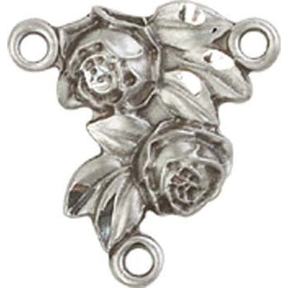 Sterling Silver Rose Rosary Center