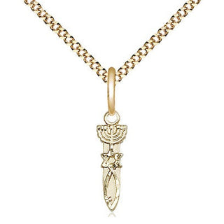14kt Gold Filled Menorah Star Fish Medal Religious and Catholic Jewelry