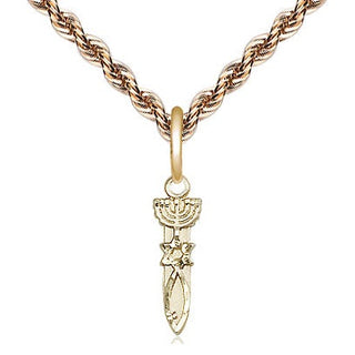 14kt Gold Filled Menorah Star Fish Medal Religious and Catholic Jewelry