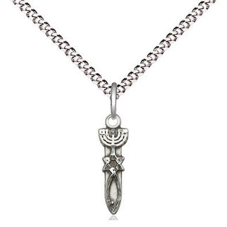 Sterling Silver Menorah Star Fish Medal Religious and Catholic Jewelry