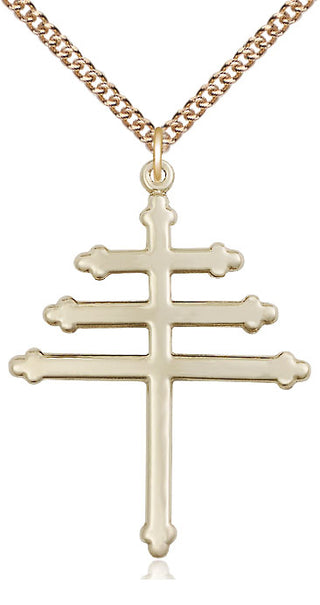 14kt Gold Filled Maronite Cross Medal Catholic Jewelry