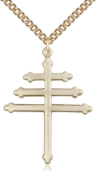 14kt Gold Filled Maronite Cross Medal Catholic Jewelry