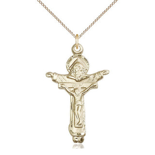 14kt Gold Trinity Crucifix Medal