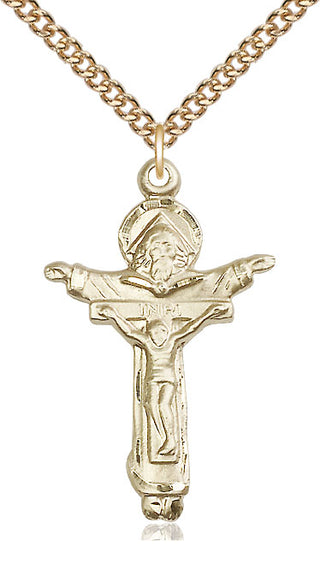 14kt Gold Trinity Crucifix Medal