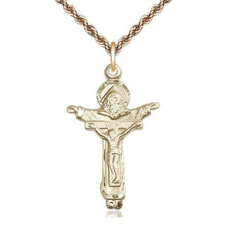 14kt Gold Trinity Crucifix Medal